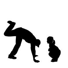 Vector silhouette of a family N43
