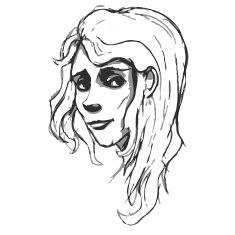 Hand-drawn woman portrait Pancil sketch imitation in vector