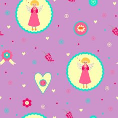Childish seamless pattern in vector with angel