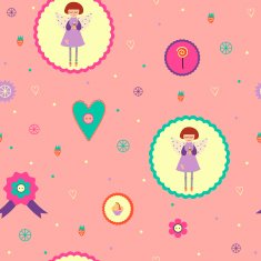 Childish seamless pattern in vector with angel N2