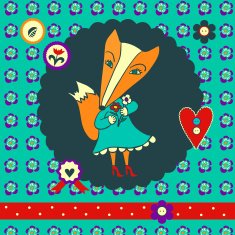Concept card with cute fox