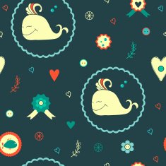 Concept card with cute whale