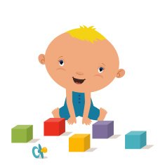 Baby boy with blocks