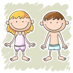Little girl and boy