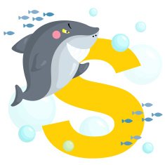 Alphabet S for Shark