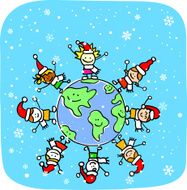 Christmas children world cartoon
