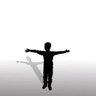 Vector silhouette of boy N36