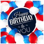 Vector birthday card with balloons and text