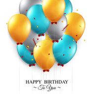 Birthday card with balloons and birthday text N7