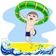 Boy with rubber ring N2