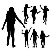 Vector silhouette of boy N44