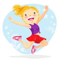 Teenage Girl Jumping in Spring