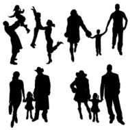 Vector silhouette of family N145