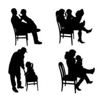 Vector silhouette of family N147