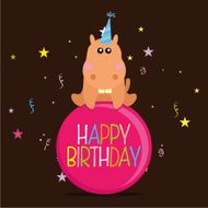 Cute Happy Birthday Card Template Editable N10