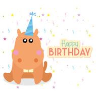 Cute Happy Birthday Card Template Editable N11