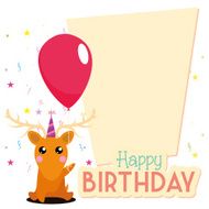 Cute Happy Birthday Card Template Editable N12