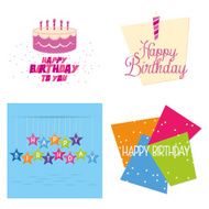 Set Of Different Cute Happy Birthday Cards N2