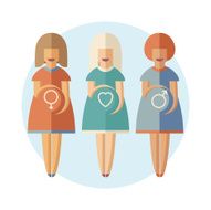 Three Pregnant Women &mdash; vector iilustration