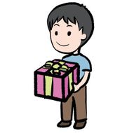 vector set of boy and a gift box