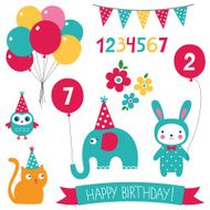 Kid birthday vector set