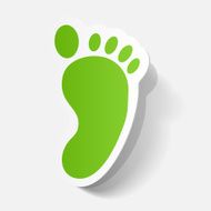 Paper clipped sticker Footprint symbol N14
