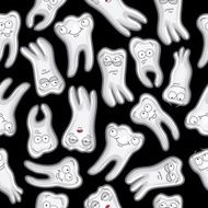 Teeth with eyes seamless pattern N5