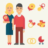 Family vector illustration flat style