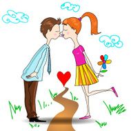 Boy and Girl Kissing N2