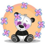 Panda with flowers
