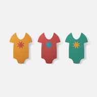 Paper clipped sticker baby bodysuit N6