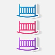 Paper clipped sticker cot N3