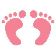 foot prints color pink