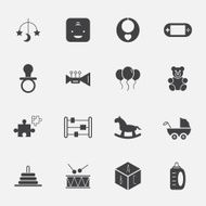 baby toy icon set