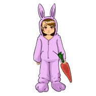 little bunny girl vector illustration eps10