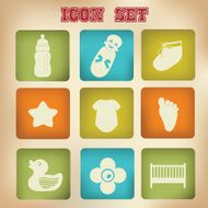 Baby &amp; Toy icons vector