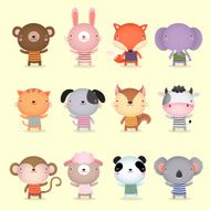 Collection of cute animals design