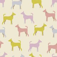 Animal seamless vector pattern of dog silhouettes N8