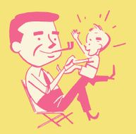 Father with Baby Son on Knee