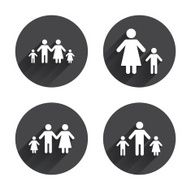 Family with two children sign Parents and kids N22