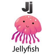 Alphabet J with Jellyfish