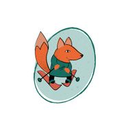 Fox skiing