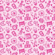 seamless doodle baby pattern background N5