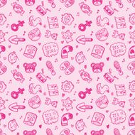seamless doodle baby pattern background N6