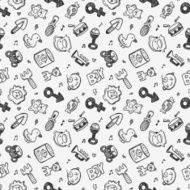 seamless doodle baby pattern background N7