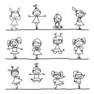 hand drawing cartoon character happy kids N8