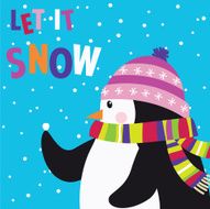 Cute Christmas Penguin Cartoon Illustration
