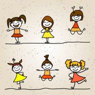 hand drawing cartoon character happy kids N9