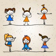 hand drawing cartoon character happy kids N10