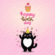 Happy Birthday card background with a cat N2